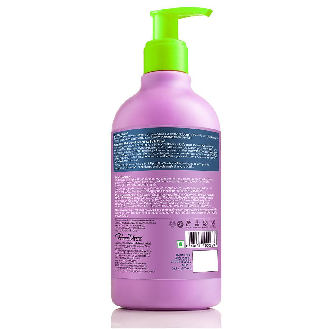 Wow Skin Science Kids Blueberry 3 in 1 Tip to Toe Wash